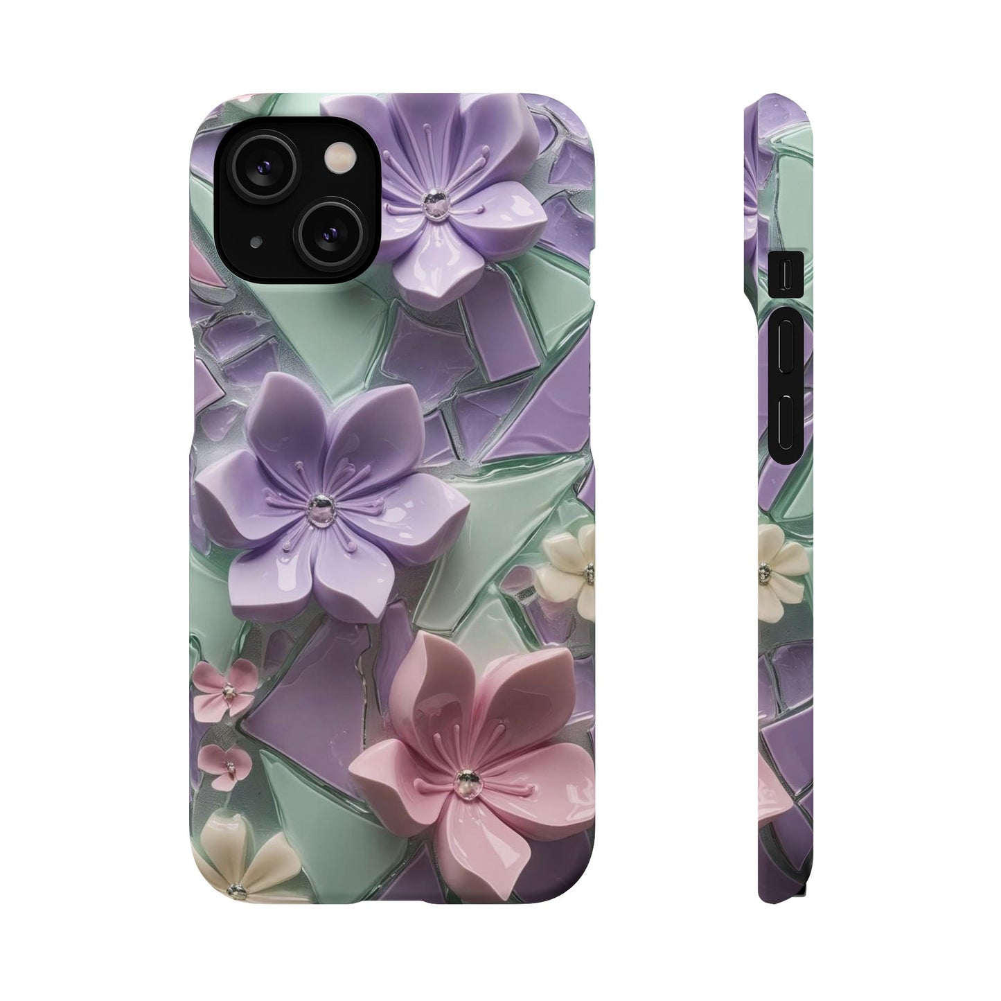 Snap Case Elegante Florale iPhone Handyhülle mit 3D-Effekt