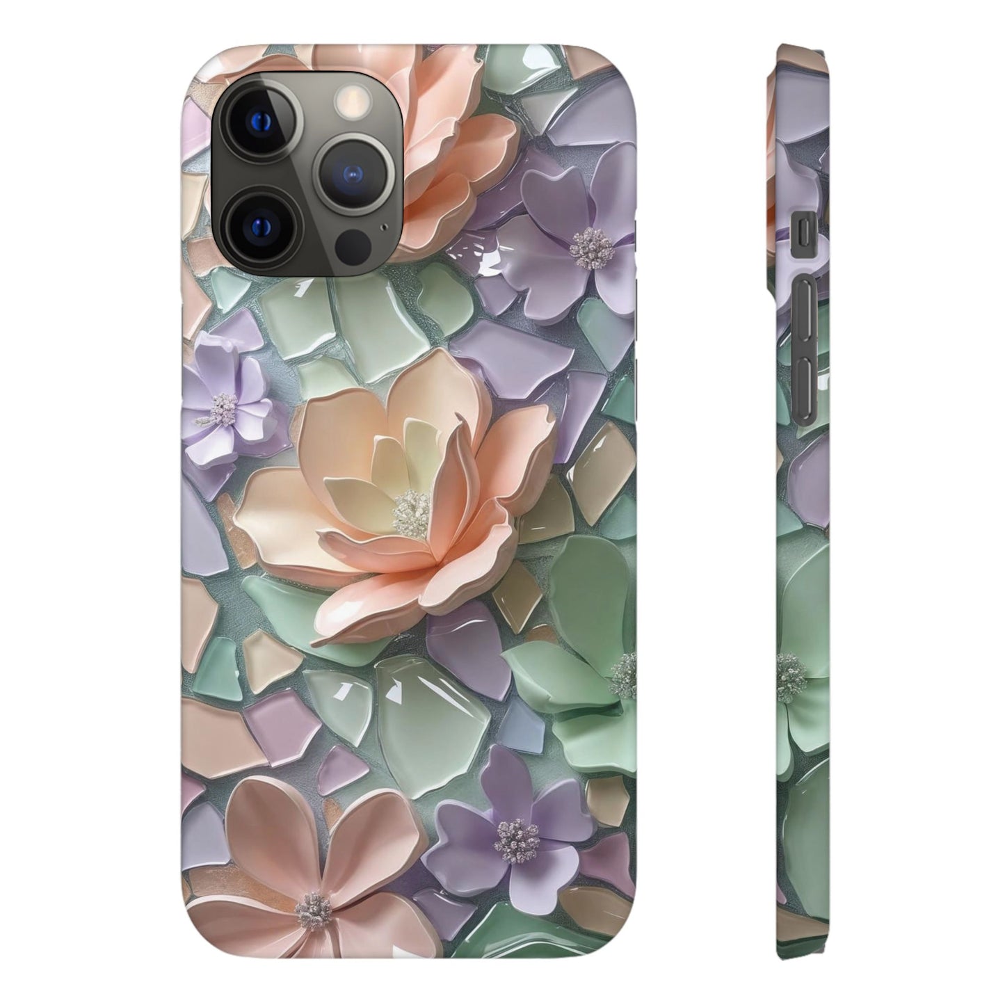 Snap Case Elegante Florale iPhone Handyhülle mit 3D-Effekt