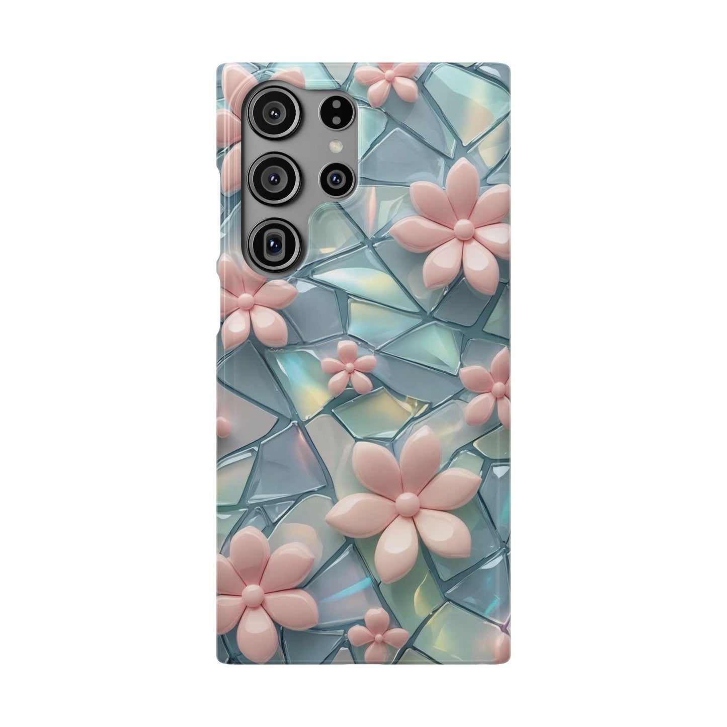Snap Case Samsung Handyhülle mit 3D-Effekt und Blumenmuster