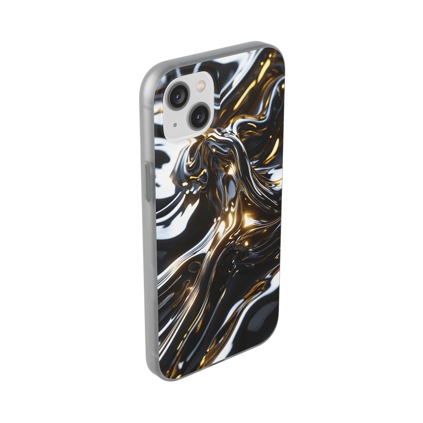 iPhone Handyhülle Flexi Case - Schwarz-Silber Metallic