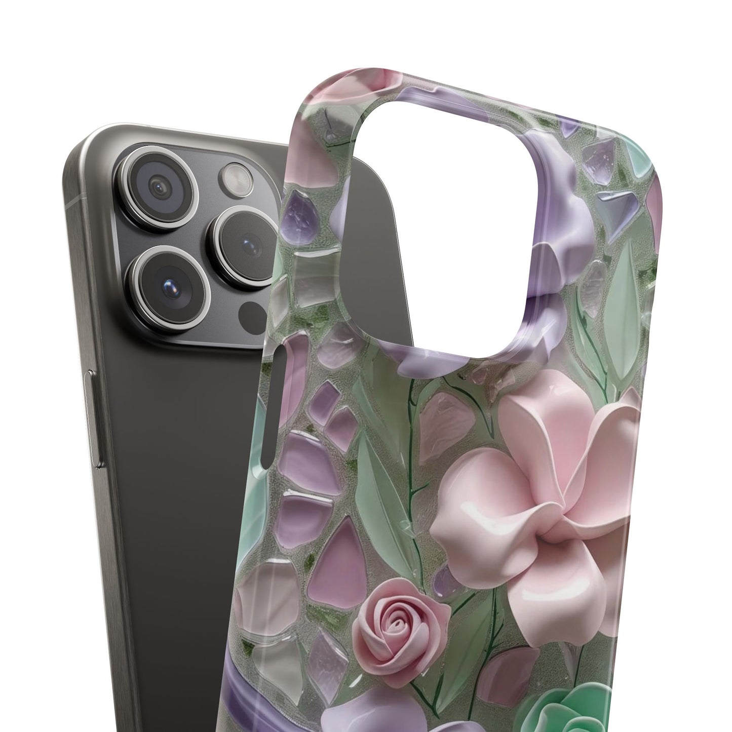Snap Case Elegante Florale iPhone Handyhülle mit 3D-Effekt