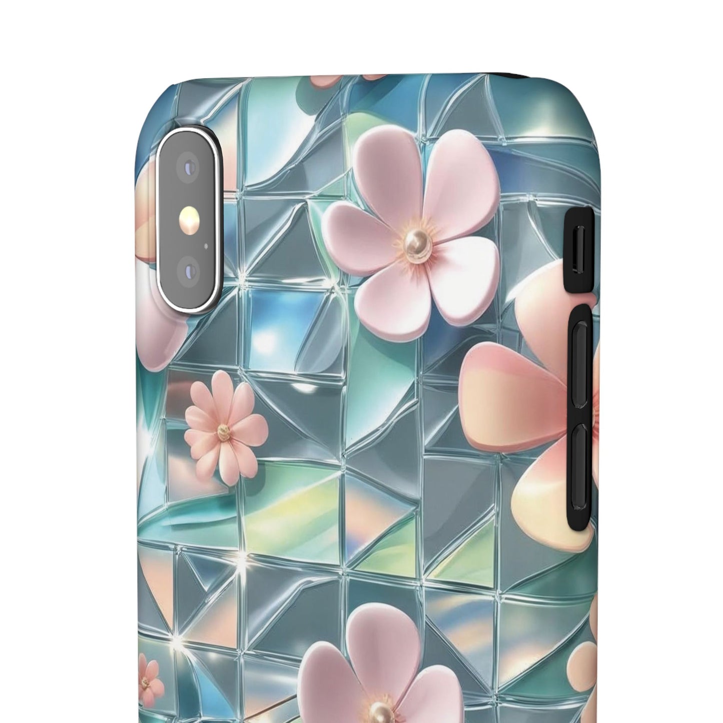 Snap Case iPhone Handyhülle mit 3D-Effekt Blumenmuster