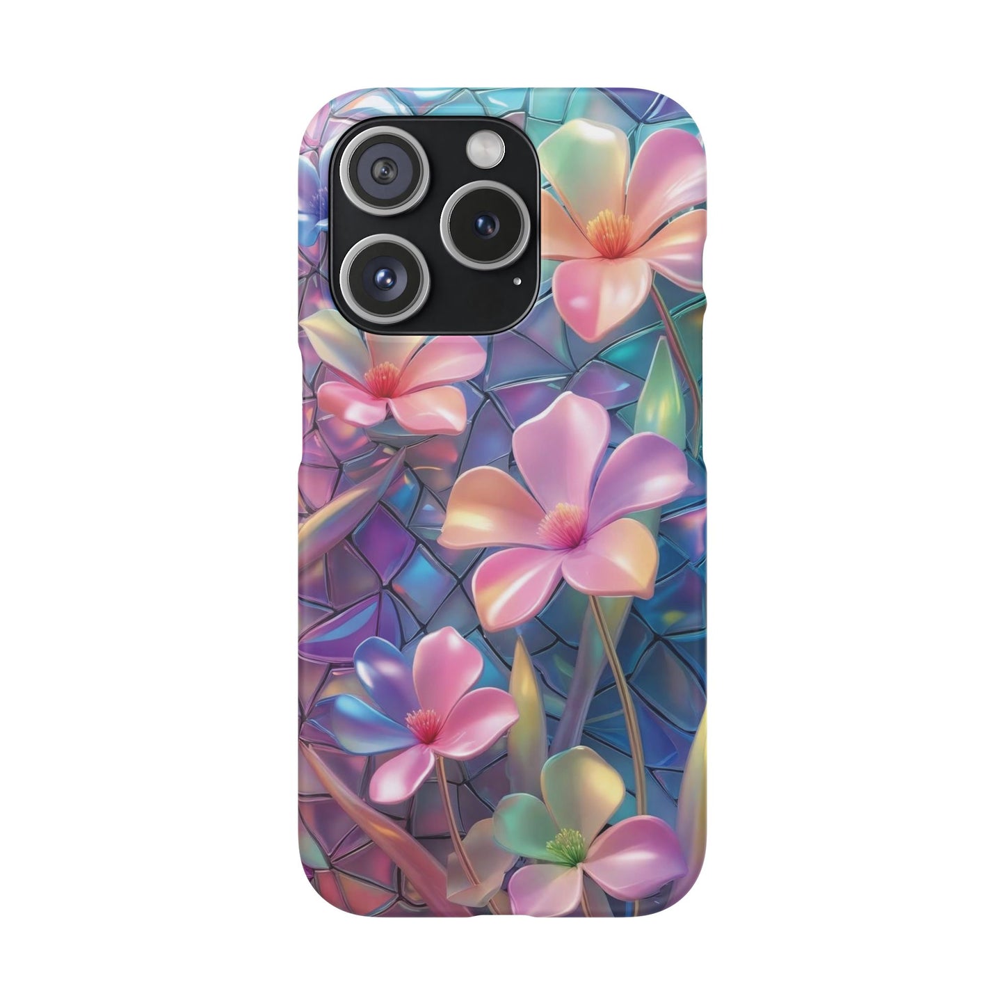 Snap Case Elegante Florale iPhone Handyhülle mit 3D-Effekt