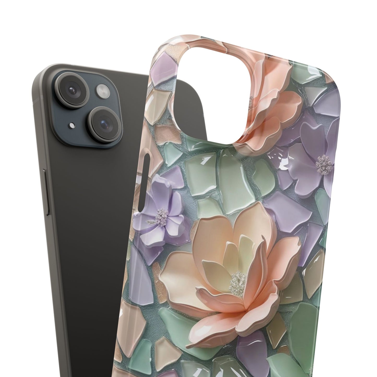 Snap Case Elegante Florale iPhone Handyhülle mit 3D-Effekt