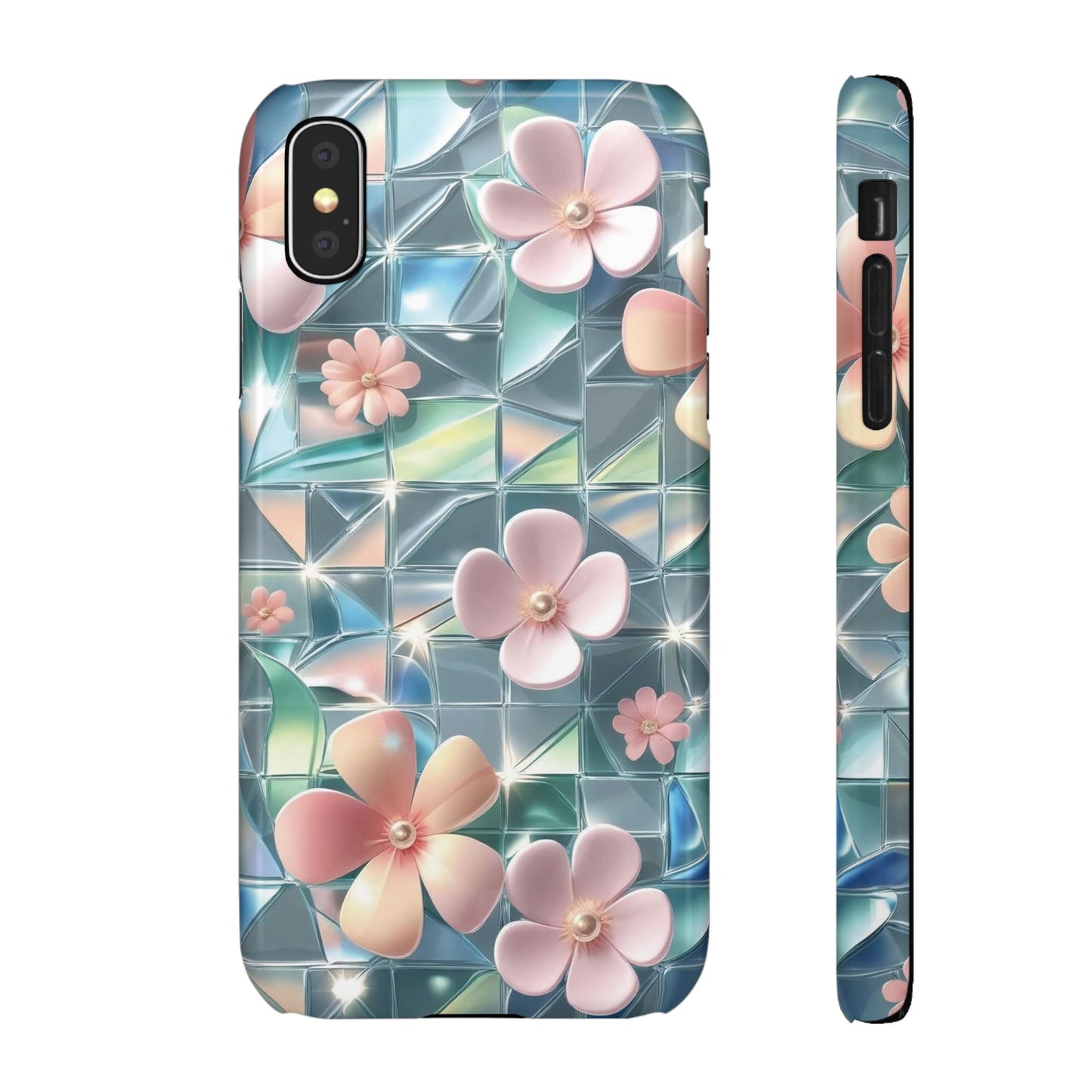 Snap Case iPhone Handyhülle mit 3D-Effekt Blumenmuster