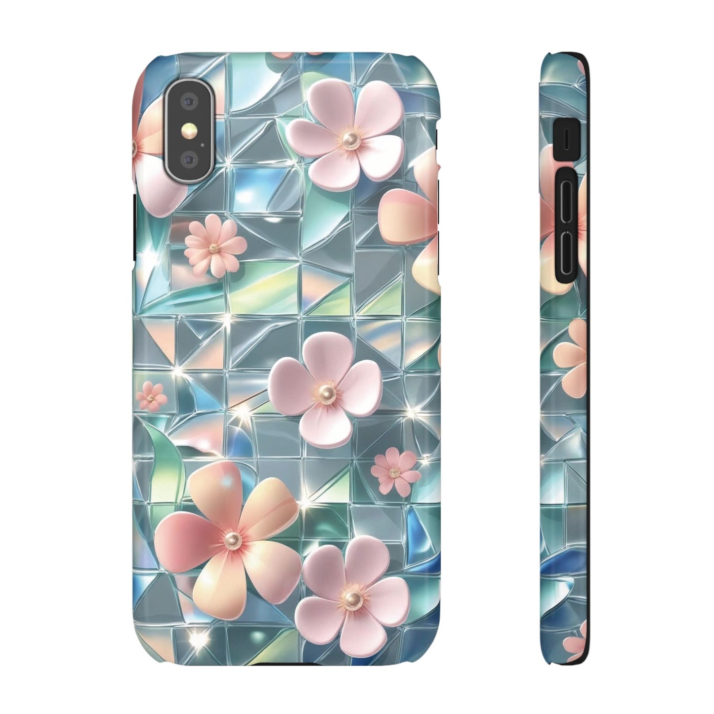 Snap Case iPhone Handyhülle mit 3D-Effekt Blumenmuster