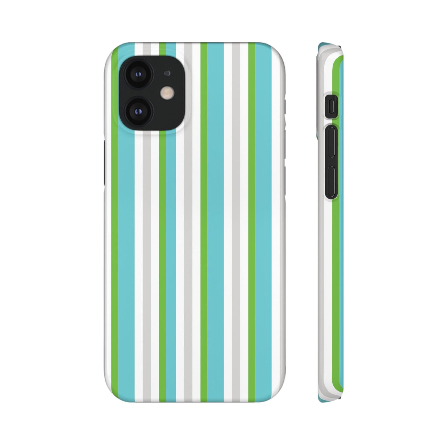 iPhone Snap Case - Modernes Abstraktes Design mit Grünen und Weißen Linien
