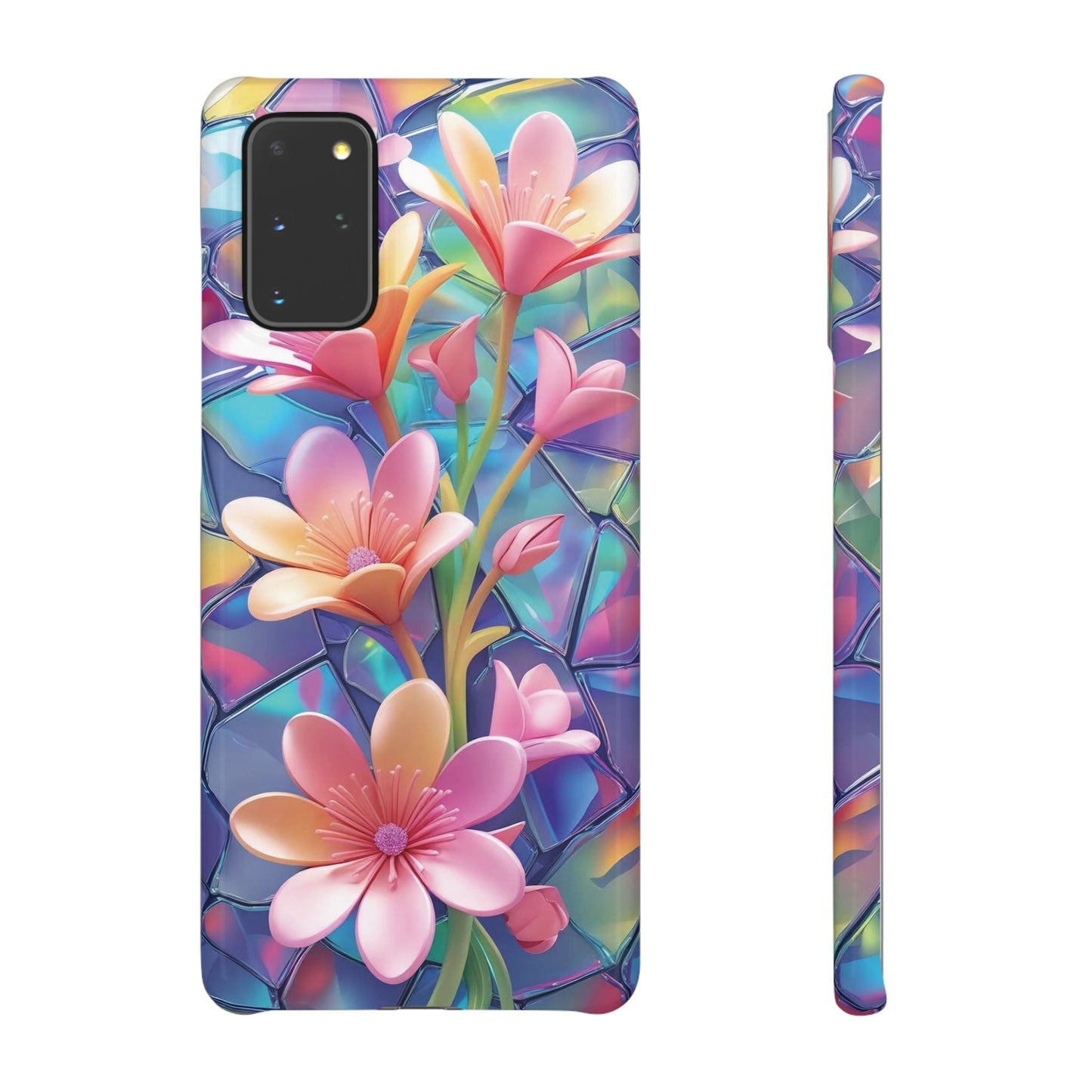 Snap Case Elegante Florale Samsung Handyhülle mit 3D-Effekt