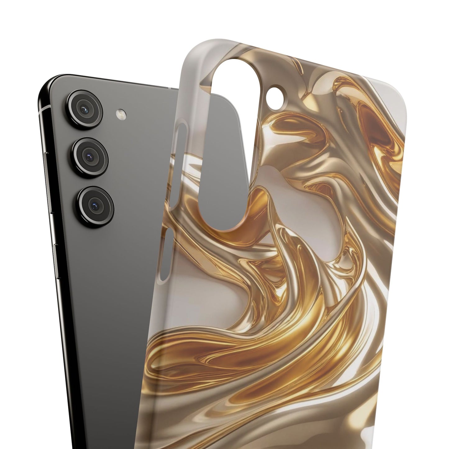 Snap Case Samsung Handyhülle – Gold Dynamic Liquid 3D Effekt