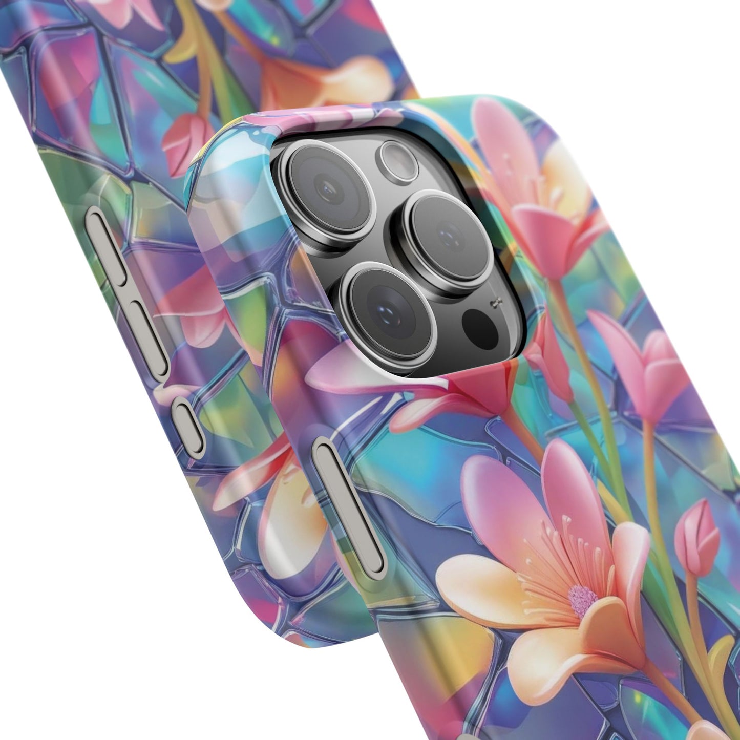 Snap Case Elegante Florale iPhone Handyhülle mit 3D-Effekt