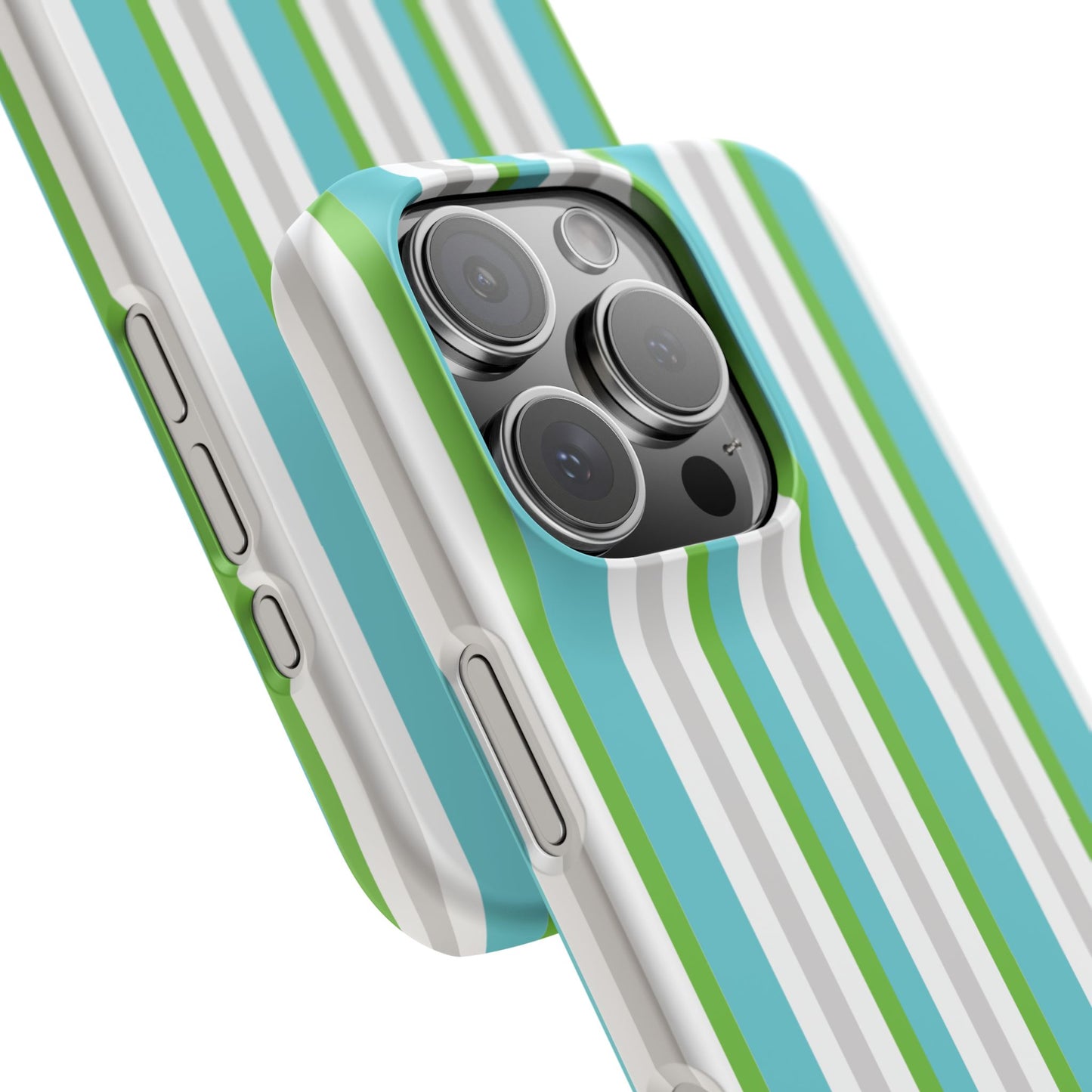 iPhone Snap Case - Modernes Abstraktes Design mit Grünen und Weißen Linien