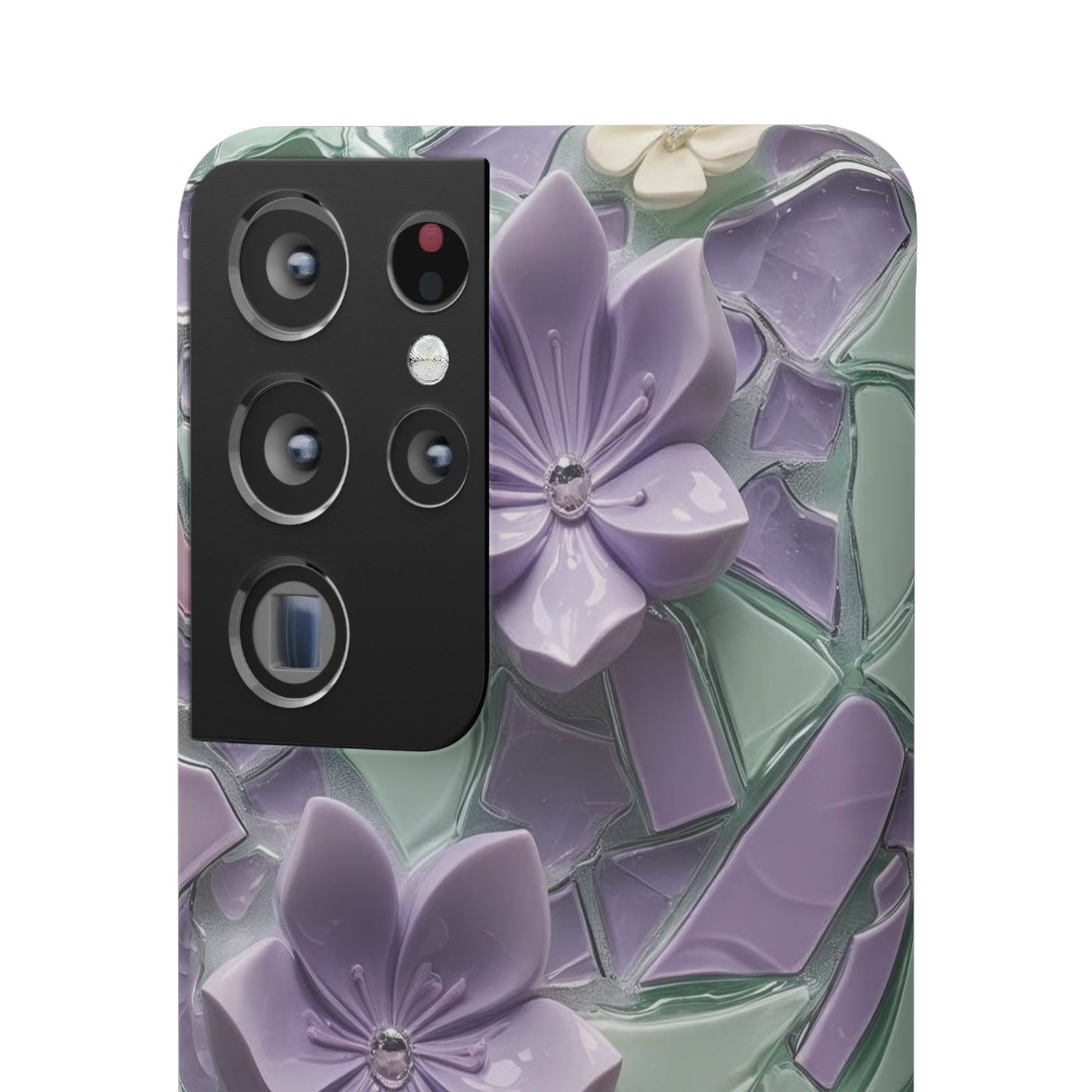 Snap Case Elegante Florale Samsung Handyhülle mit 3D-Effekt