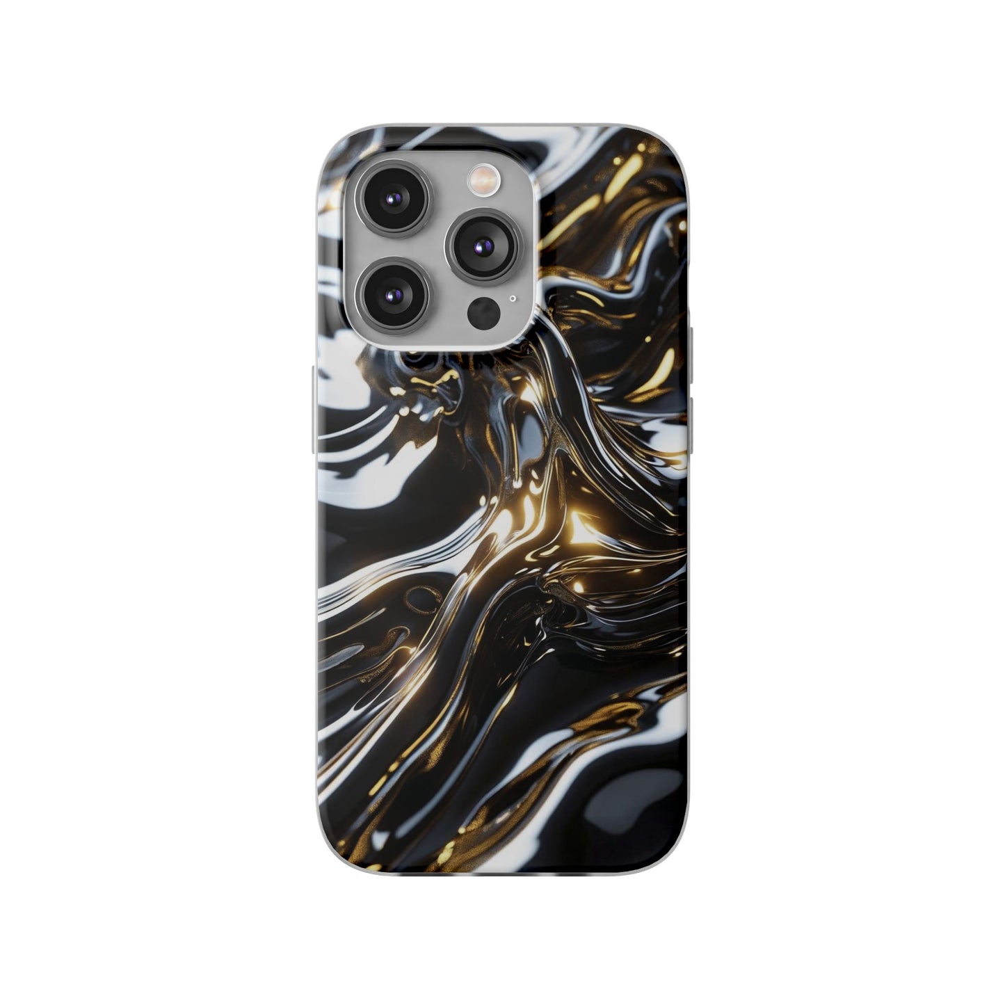 iPhone Handyhülle Flexi Case - Schwarz-Silber Metallic