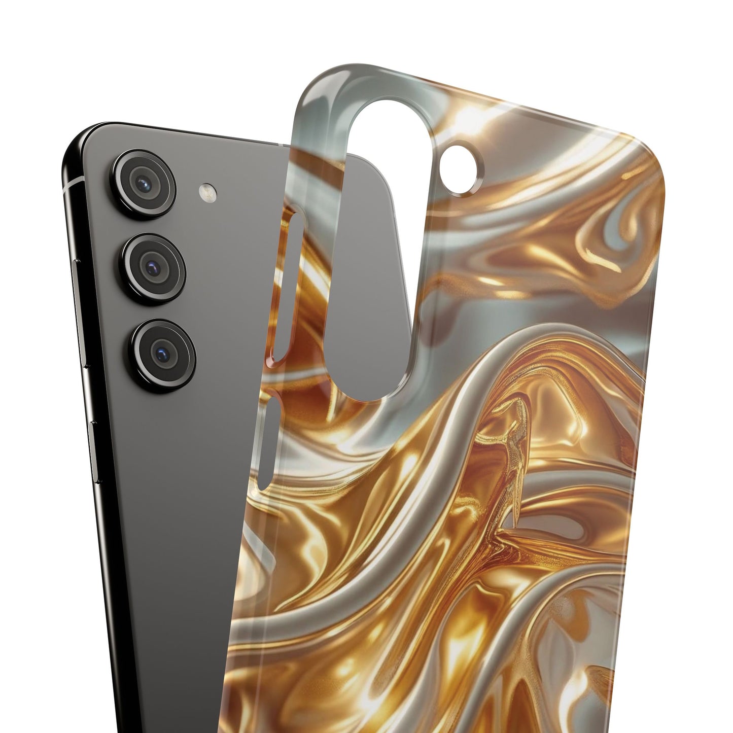 Snap Case Samsung Handyhülle – Gold Dynamic Liquid 3D Effekt