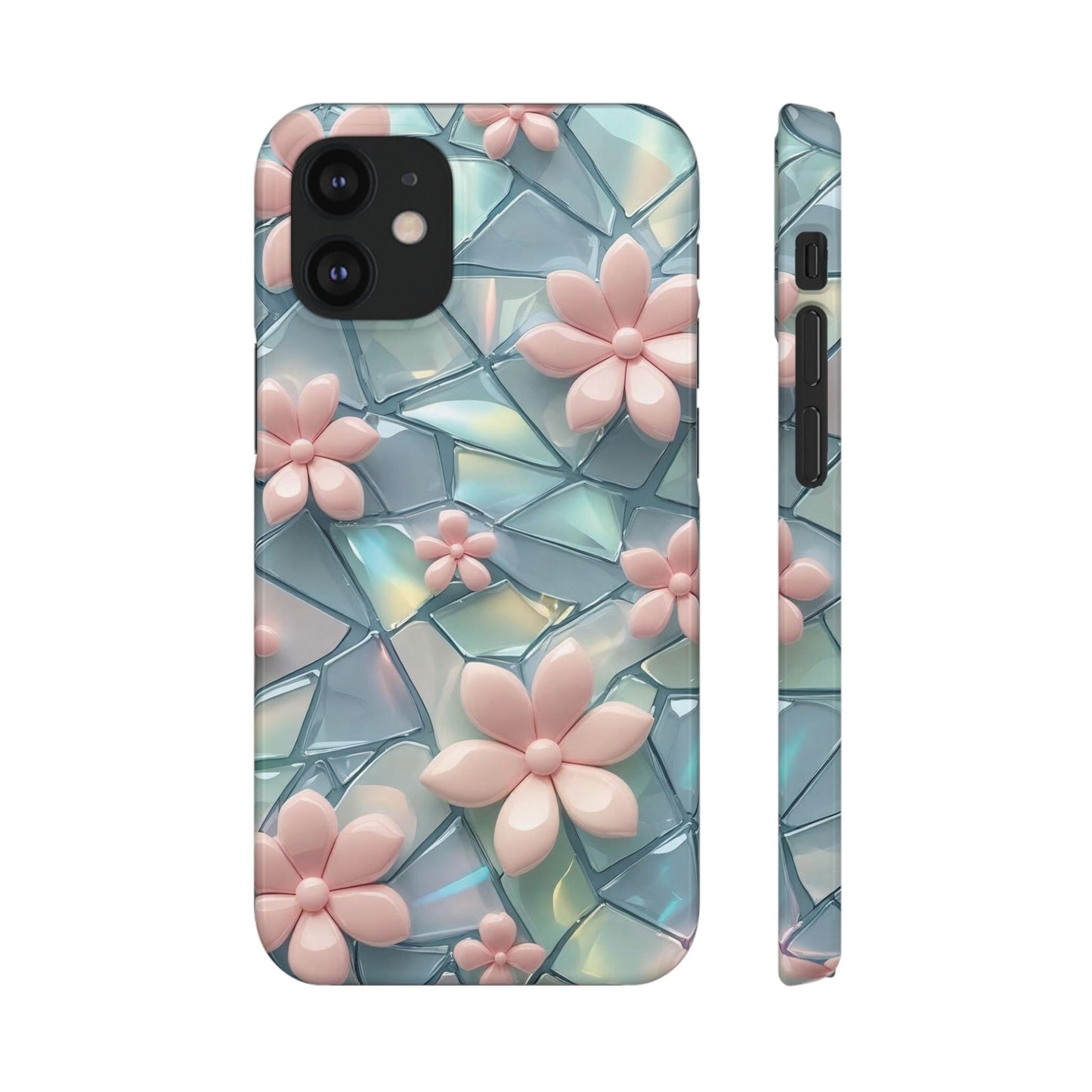 Snap Case Elegante Florale iPhone Handyhülle mit 3D-Effekt