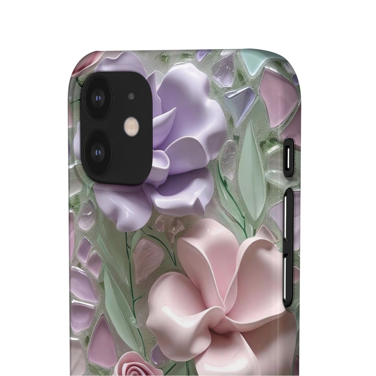 Snap Case Elegante Florale iPhone Handyhülle mit 3D-Effekt