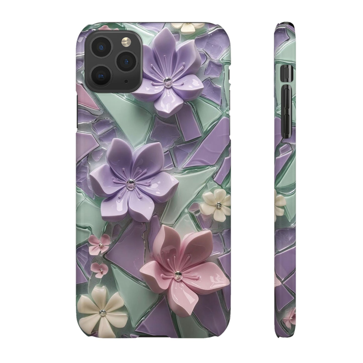Snap Case Elegante Florale iPhone Handyhülle mit 3D-Effekt