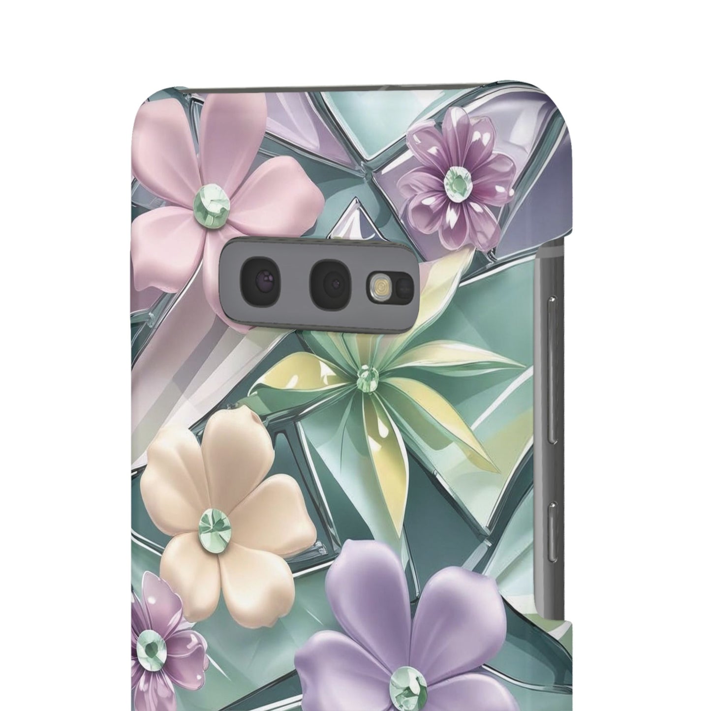 Snap Case Elegante Florale Samsung Handyhülle mit 3D-Effekt