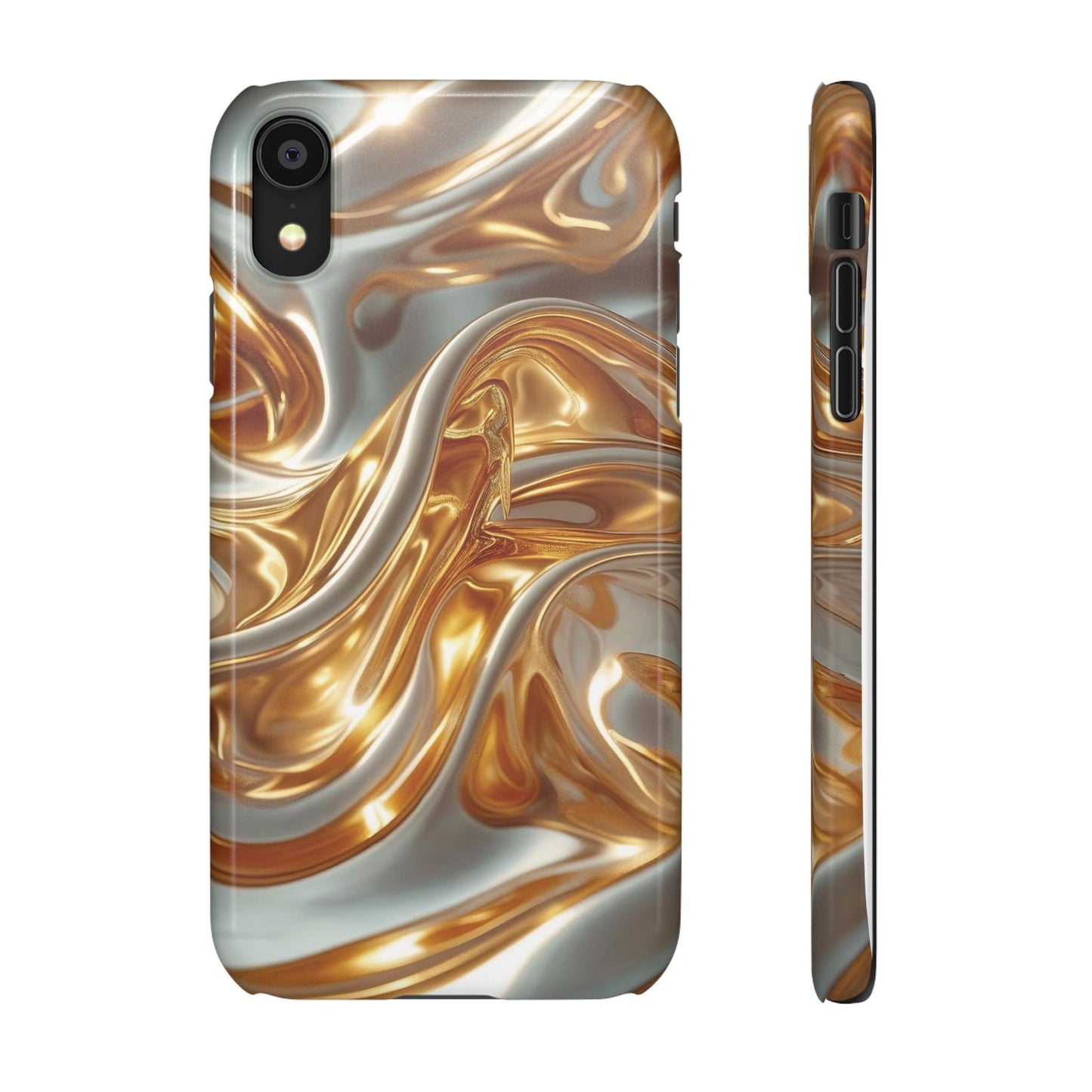 Snap Case iPhone Handyhülle – Gold Dynamic Liquid 3D Effekt