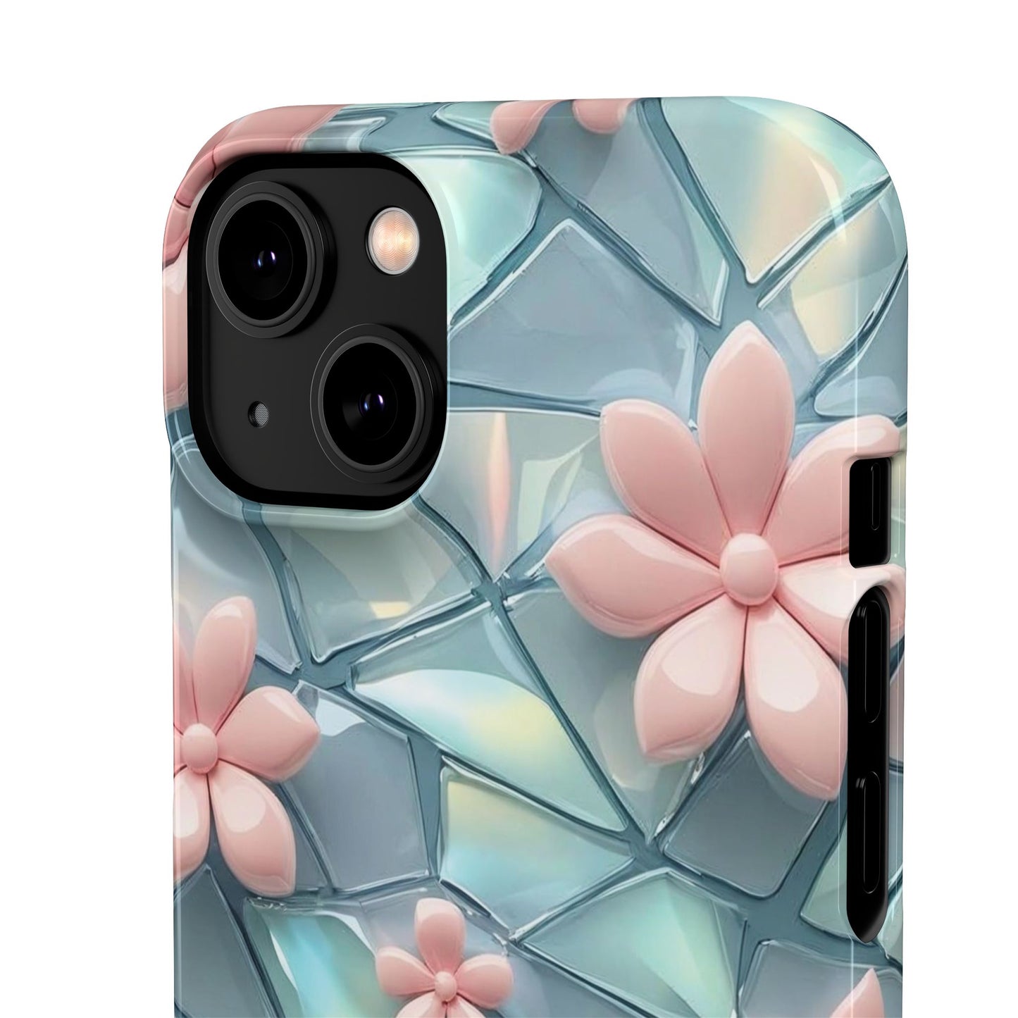 Snap Case Elegante Florale iPhone Handyhülle mit 3D-Effekt