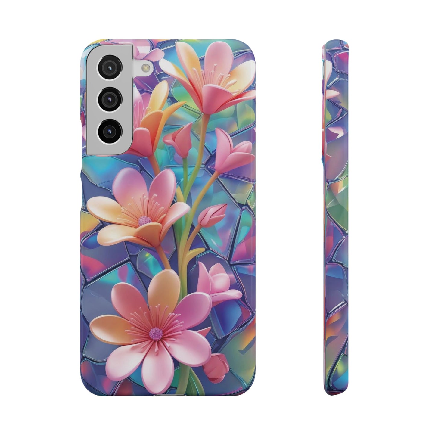 Snap Case Elegante Florale Samsung Handyhülle mit 3D-Effekt