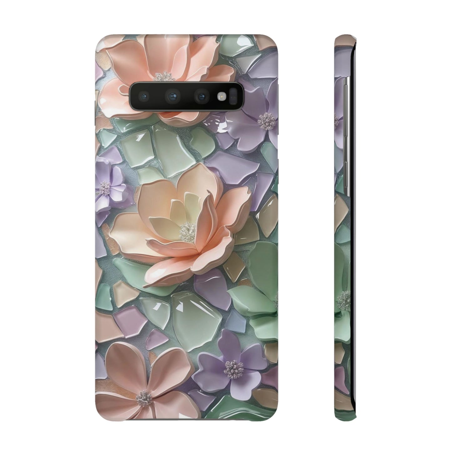 Snap Case Samsung Handyhülle mit 3D-Effekt, Blumenmuster