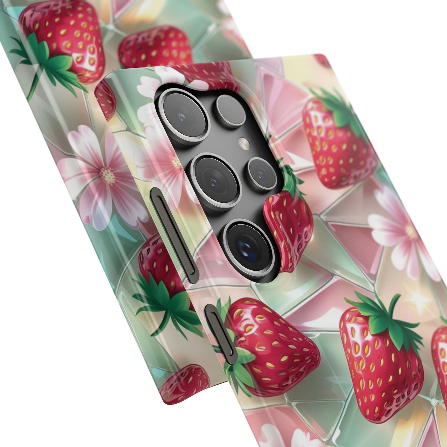 Snap Case Samsung Handyhülle - 3D Effekt Erdbeeren