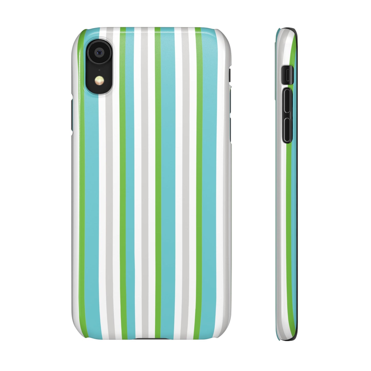 iPhone Snap Case - Modernes Abstraktes Design mit Grünen und Weißen Linien