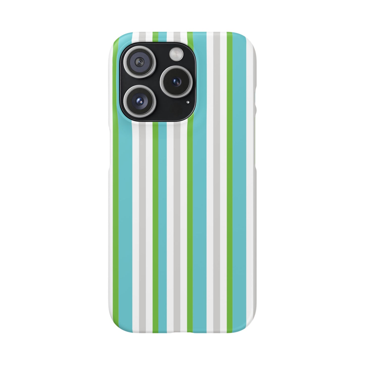 iPhone Snap Case - Modernes Abstraktes Design mit Grünen und Weißen Linien