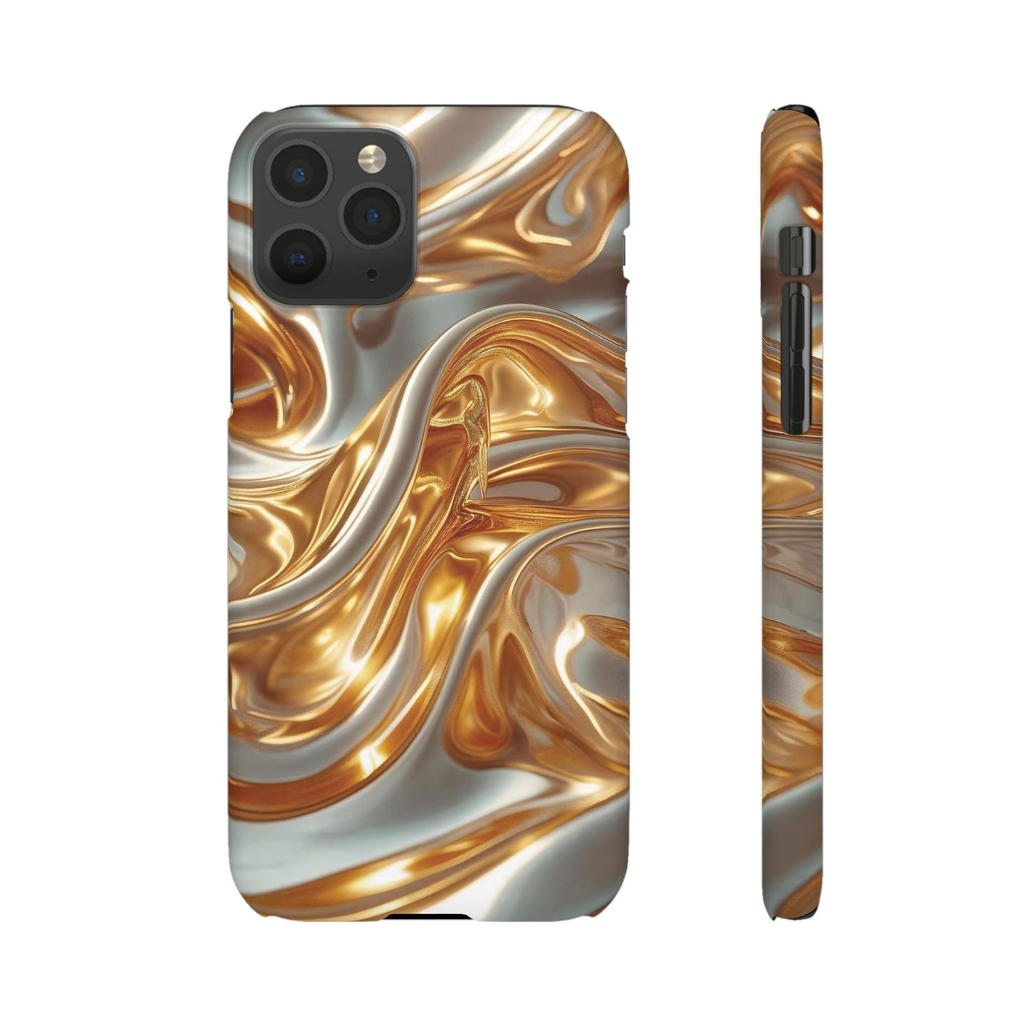 Snap Case iPhone Handyhülle – Gold Dynamic Liquid 3D Effekt