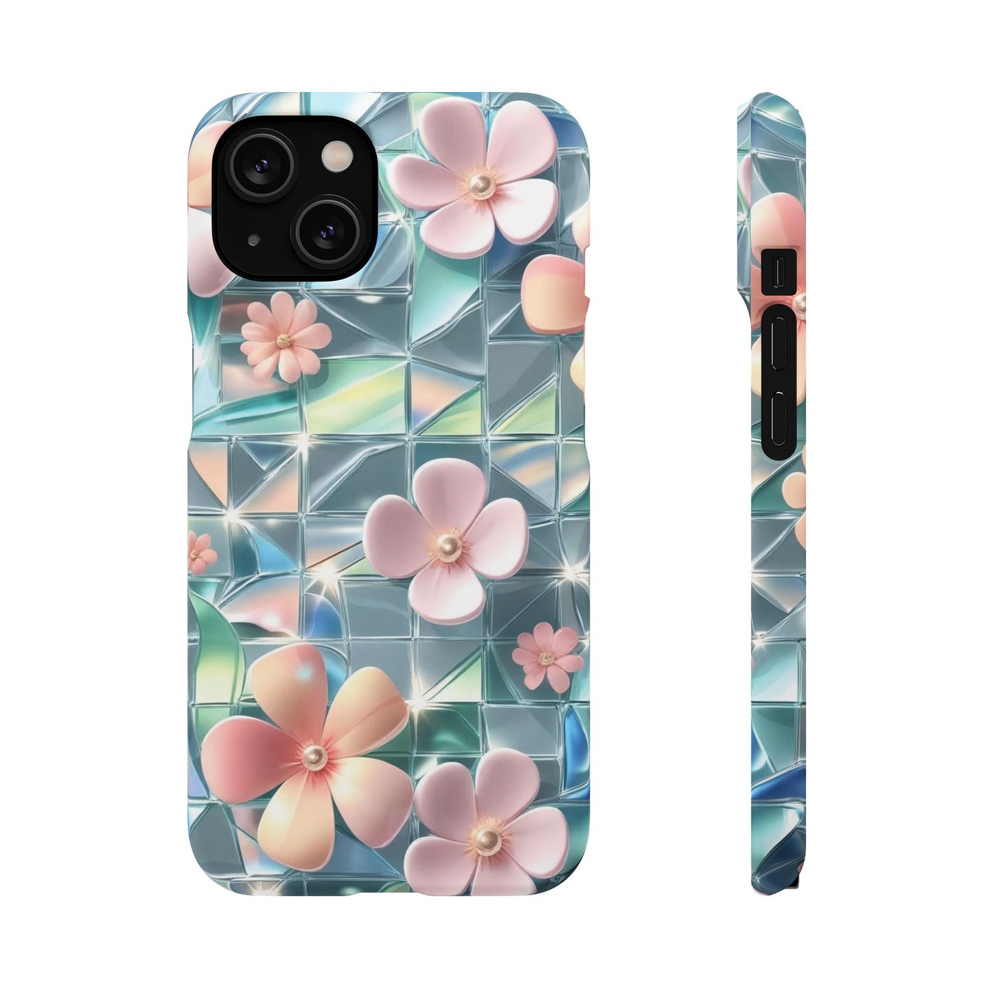 Snap Case iPhone Handyhülle mit 3D-Effekt Blumenmuster