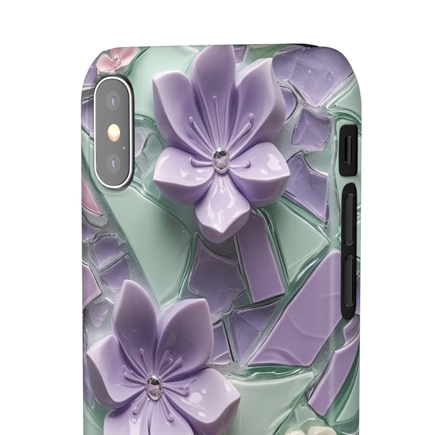 Snap Case Elegante Florale iPhone Handyhülle mit 3D-Effekt