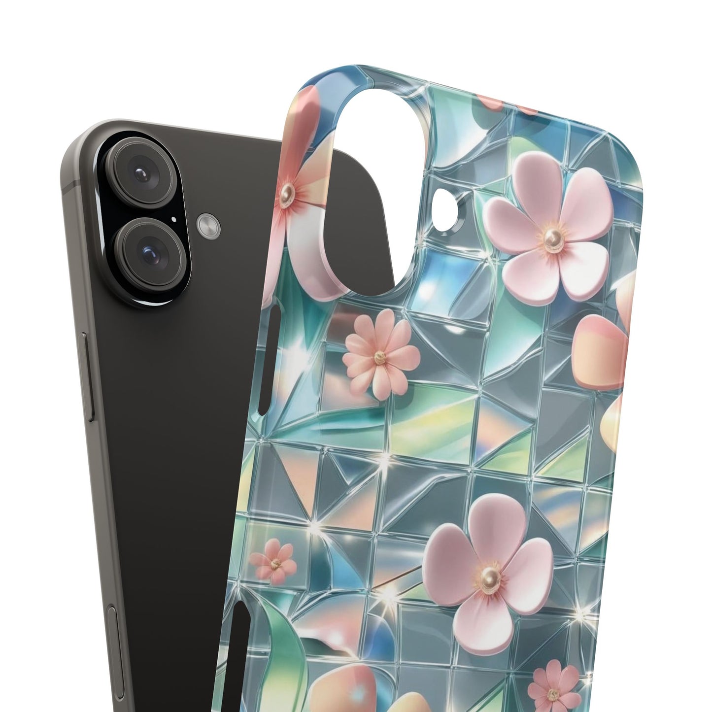 Snap Case iPhone Handyhülle mit 3D-Effekt Blumenmuster