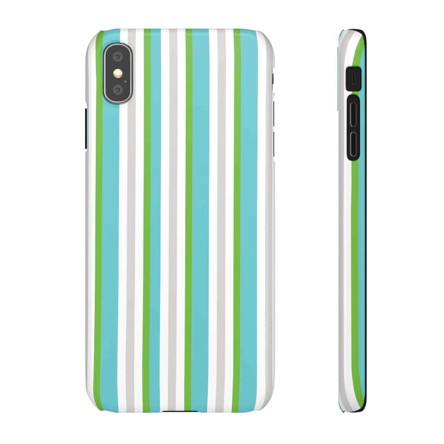 iPhone Snap Case - Modernes Abstraktes Design mit Grünen und Weißen Linien