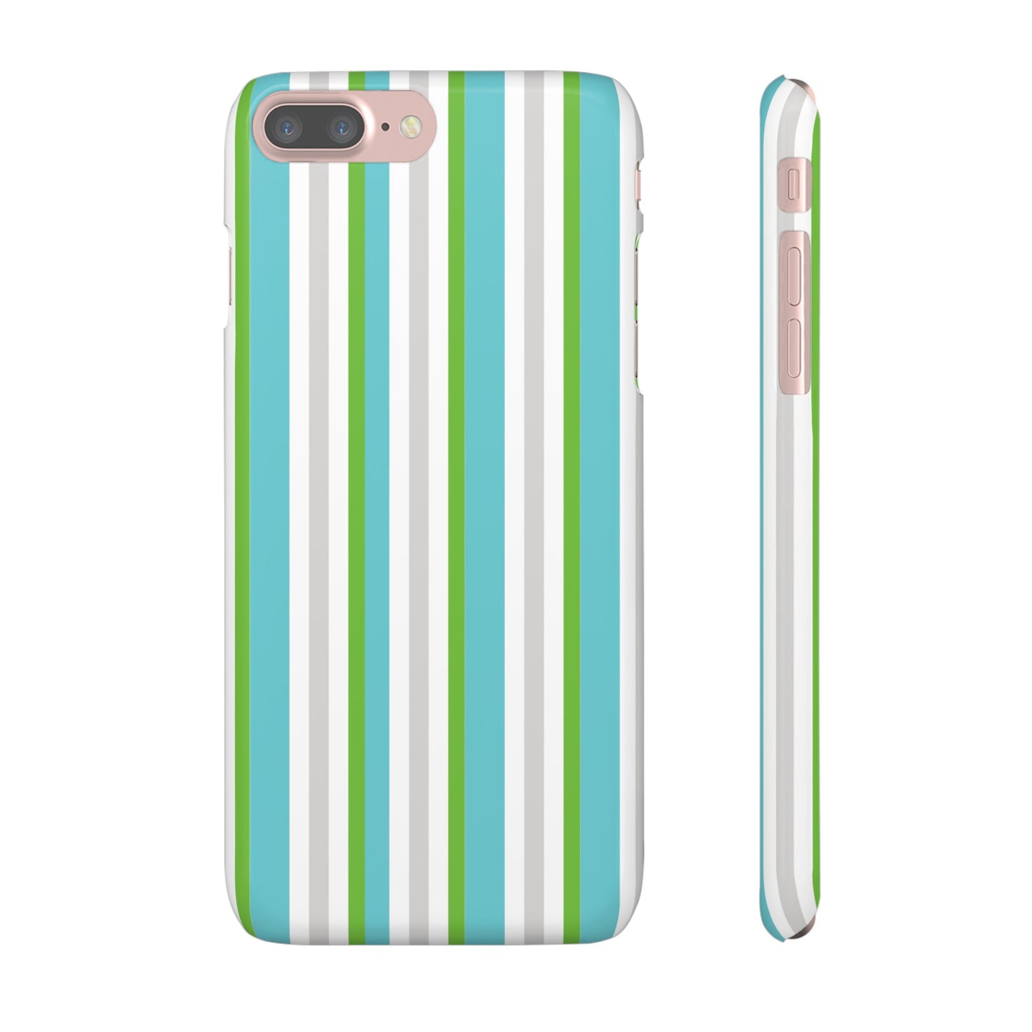 iPhone Snap Case - Modernes Abstraktes Design mit Grünen und Weißen Linien
