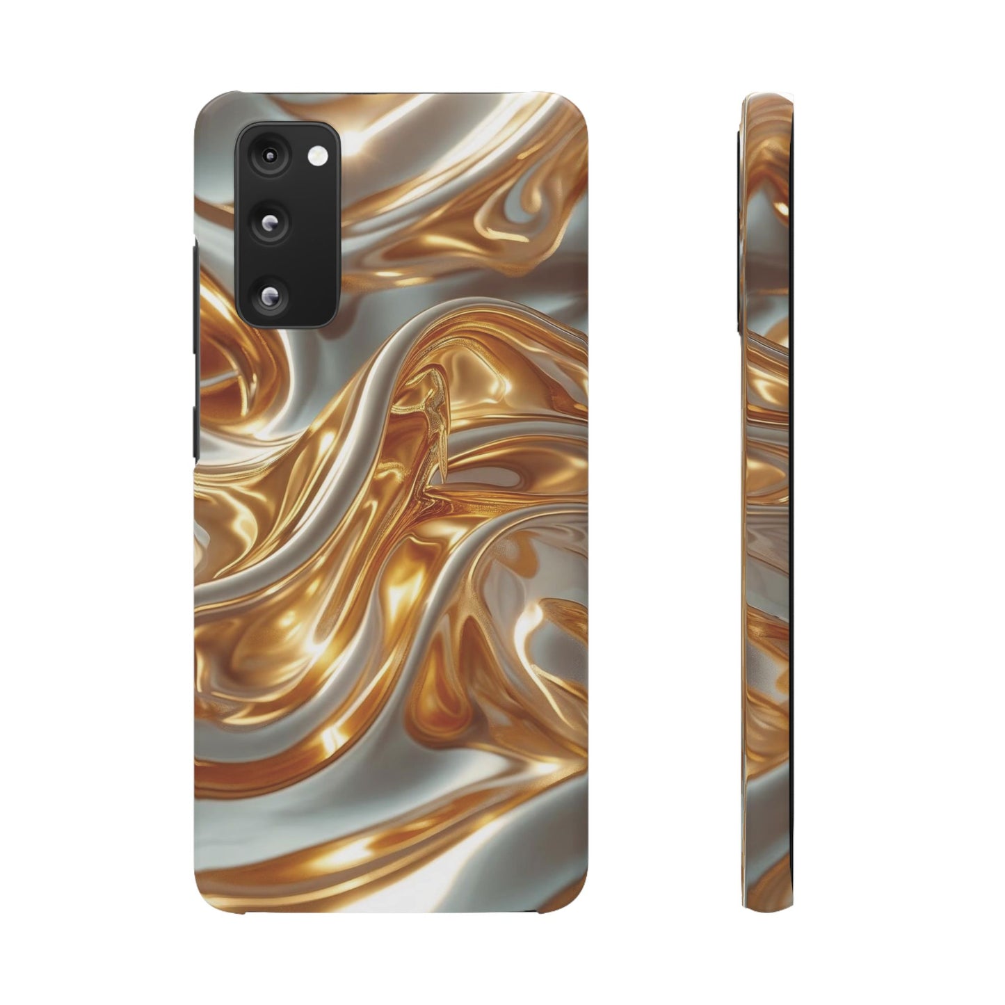 Snap Case Samsung Handyhülle – Gold Dynamic Liquid 3D Effekt