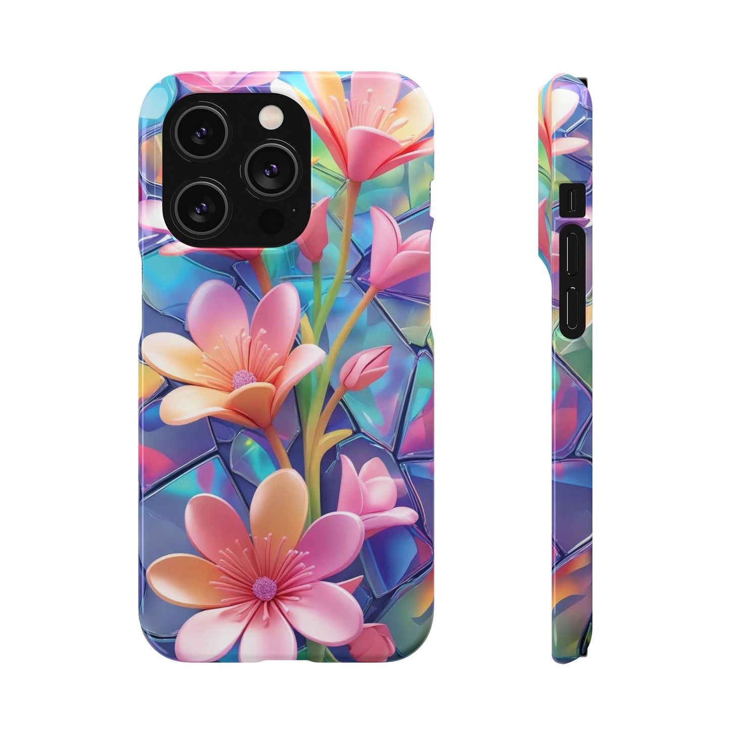 Snap Case Elegante Florale iPhone Handyhülle mit 3D-Effekt