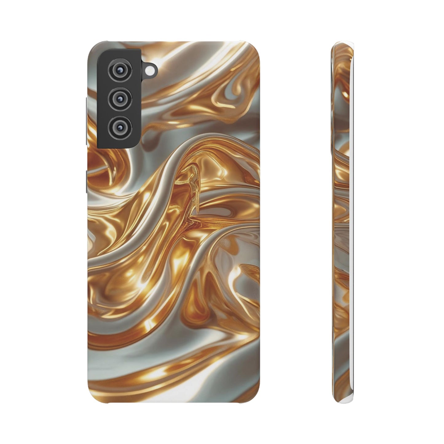 Snap Case Samsung Handyhülle – Gold Dynamic Liquid 3D Effekt