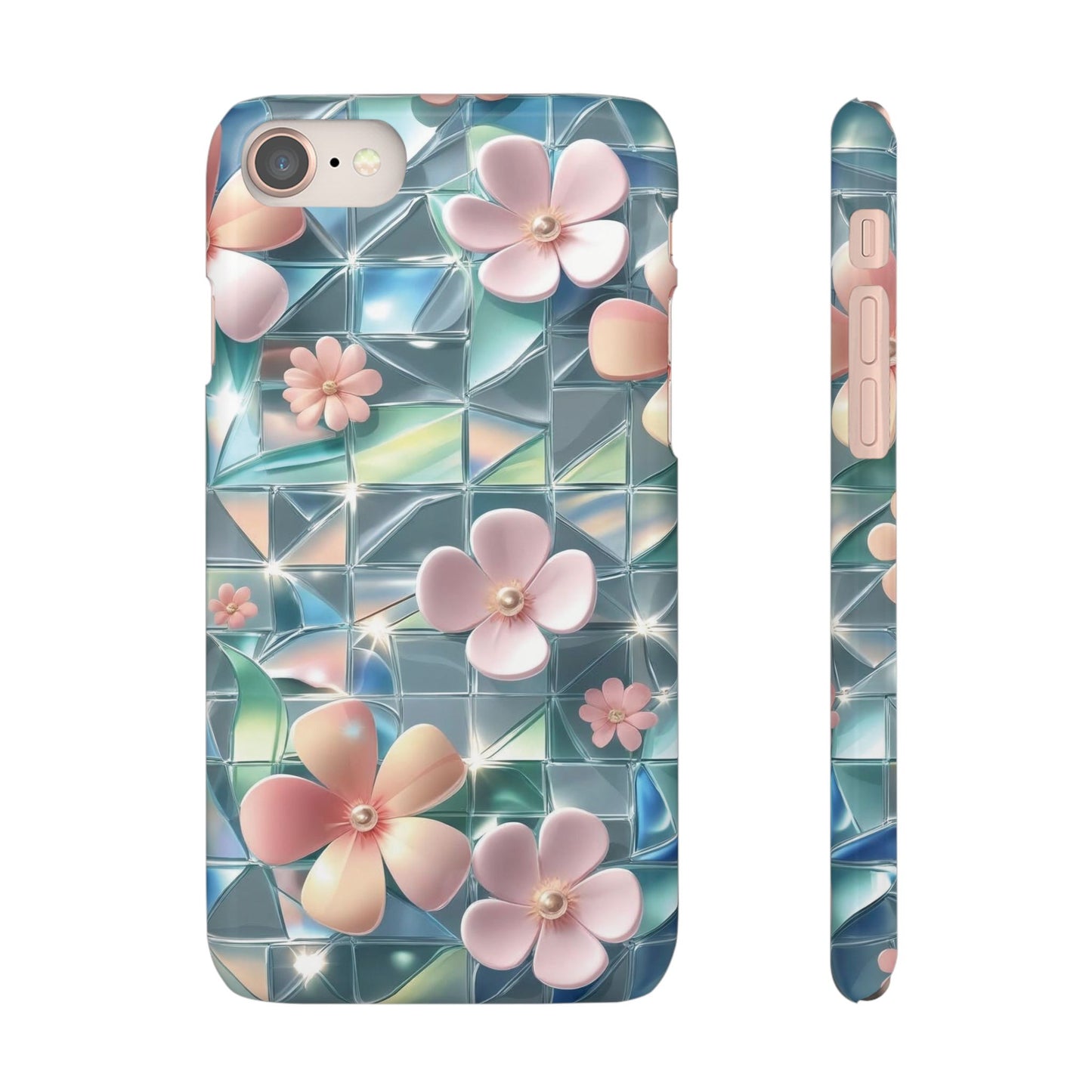 Snap Case iPhone Handyhülle mit 3D-Effekt Blumenmuster
