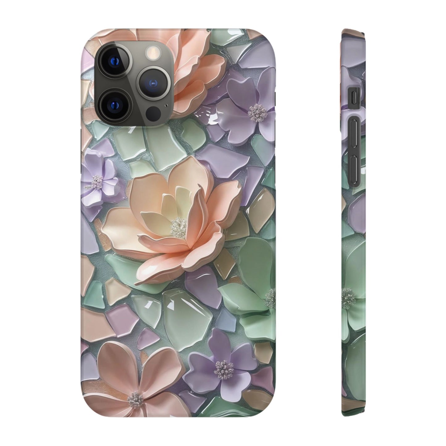 Snap Case Elegante Florale iPhone Handyhülle mit 3D-Effekt