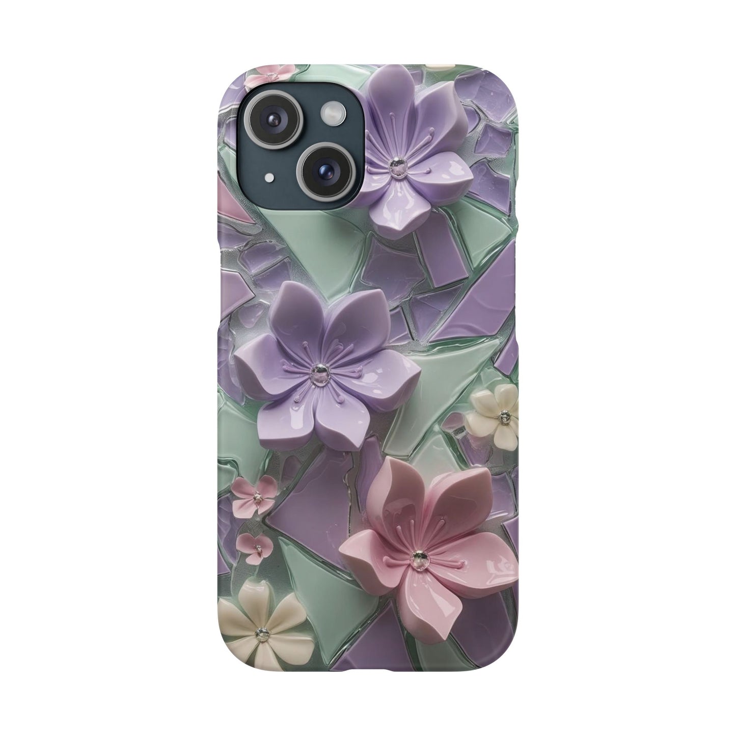 Snap Case Elegante Florale iPhone Handyhülle mit 3D-Effekt