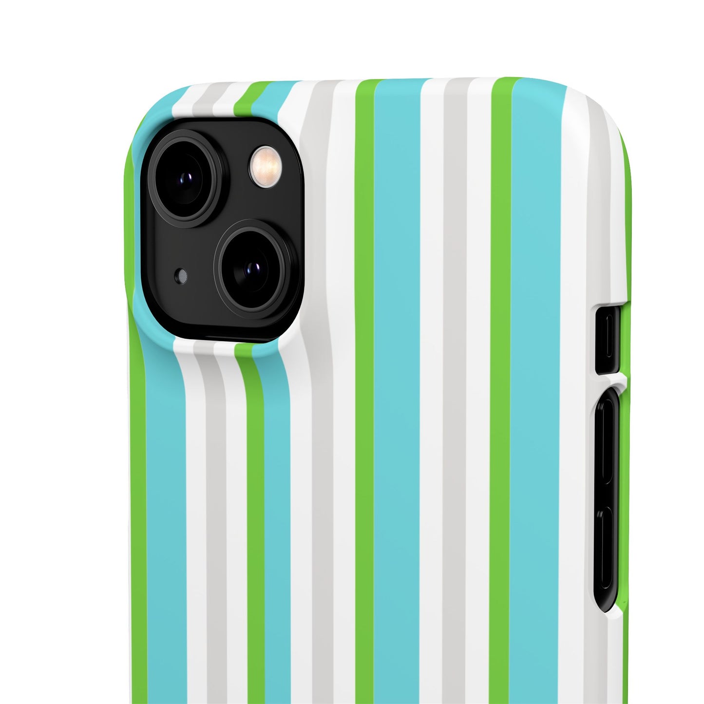 iPhone Snap Case - Modernes Abstraktes Design mit Grünen und Weißen Linien
