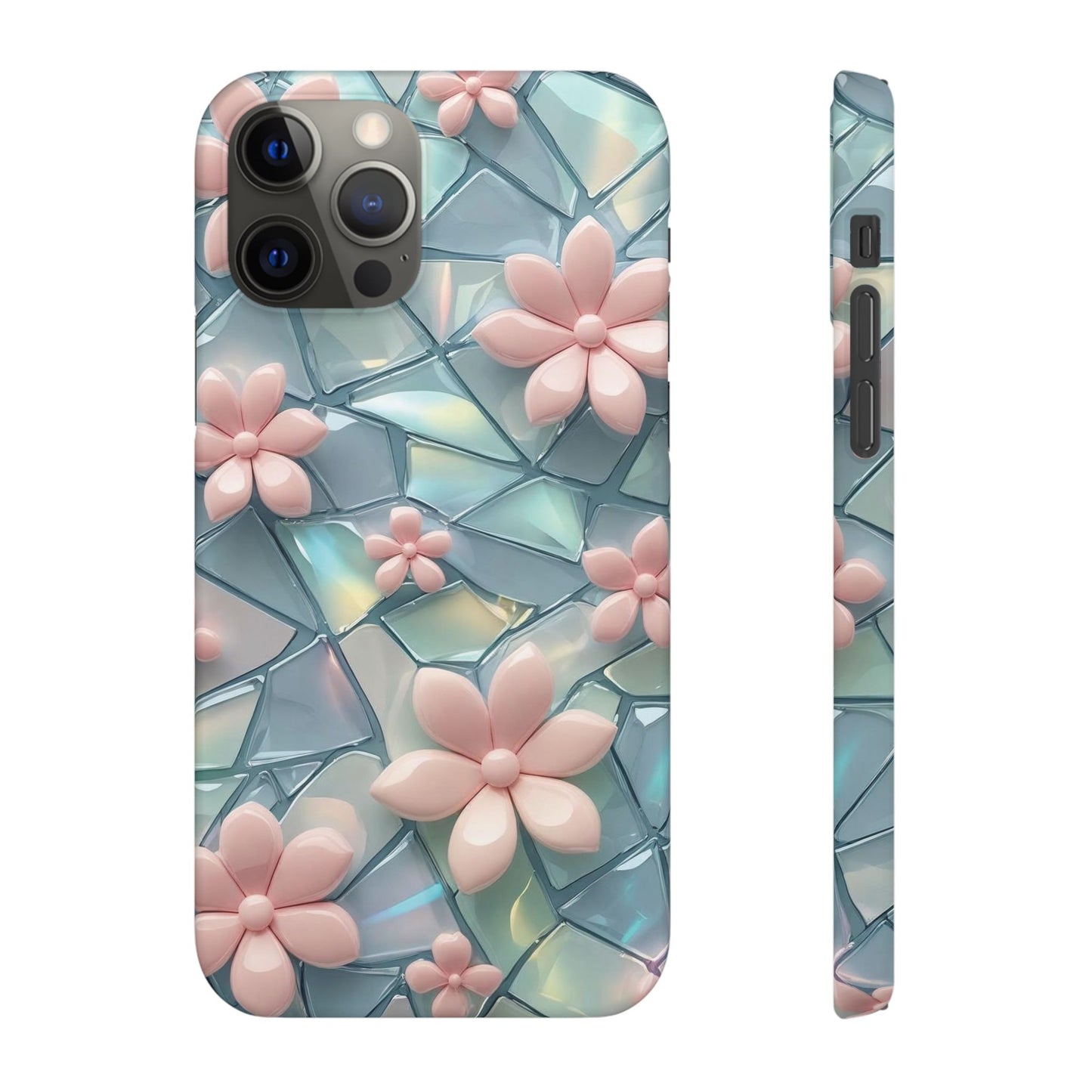 Snap Case Elegante Florale iPhone Handyhülle mit 3D-Effekt