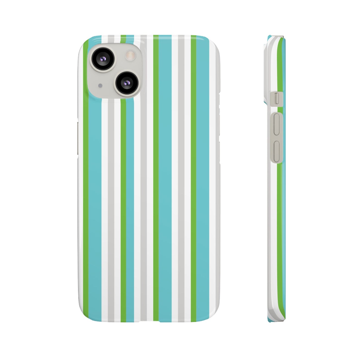 iPhone Snap Case - Modernes Abstraktes Design mit Grünen und Weißen Linien
