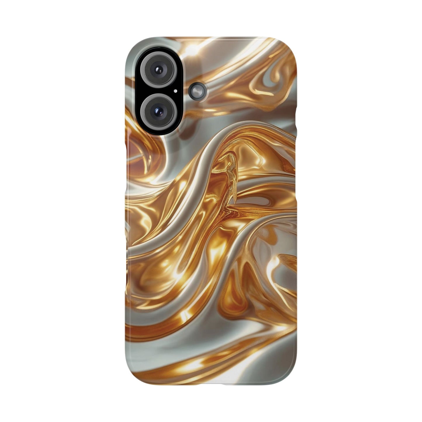 Snap Case iPhone Handyhülle – Gold Dynamic Liquid 3D Effekt