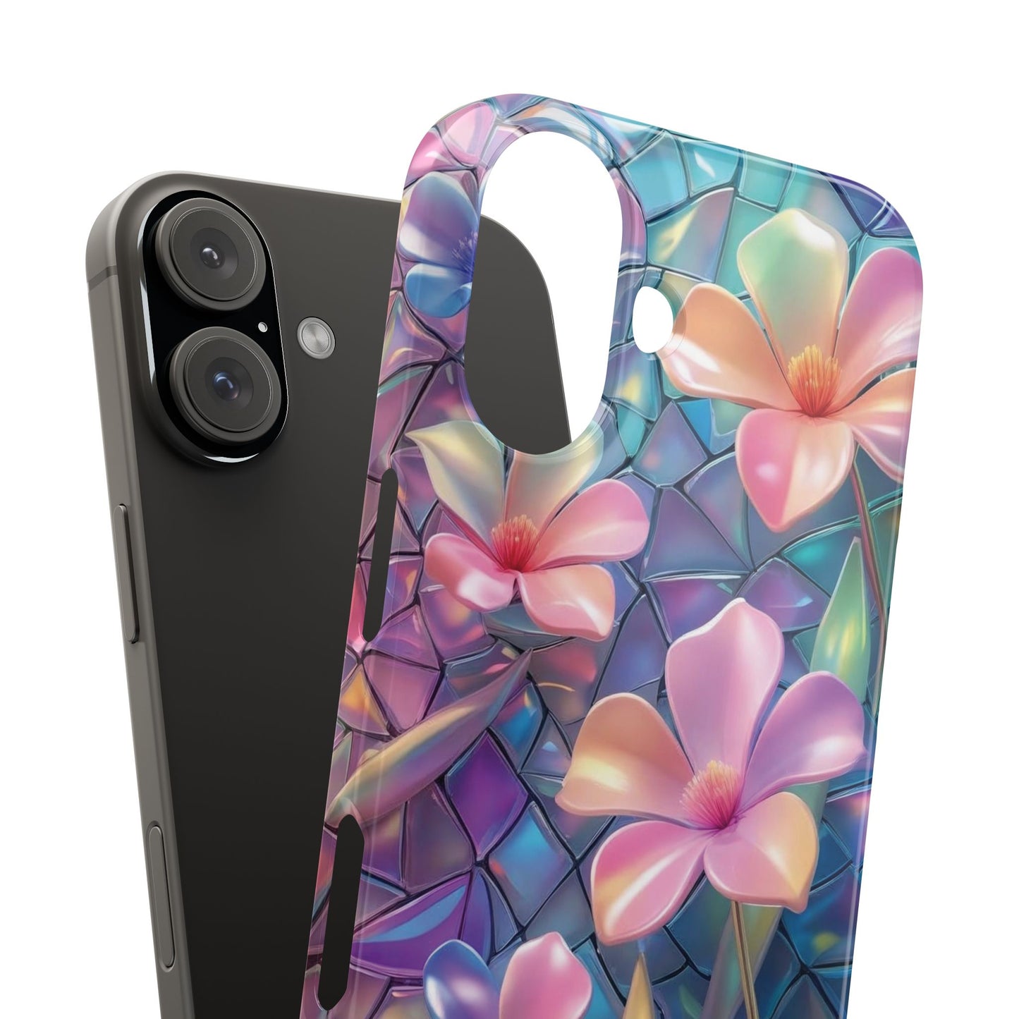 Snap Case Elegante Florale iPhone Handyhülle mit 3D-Effekt