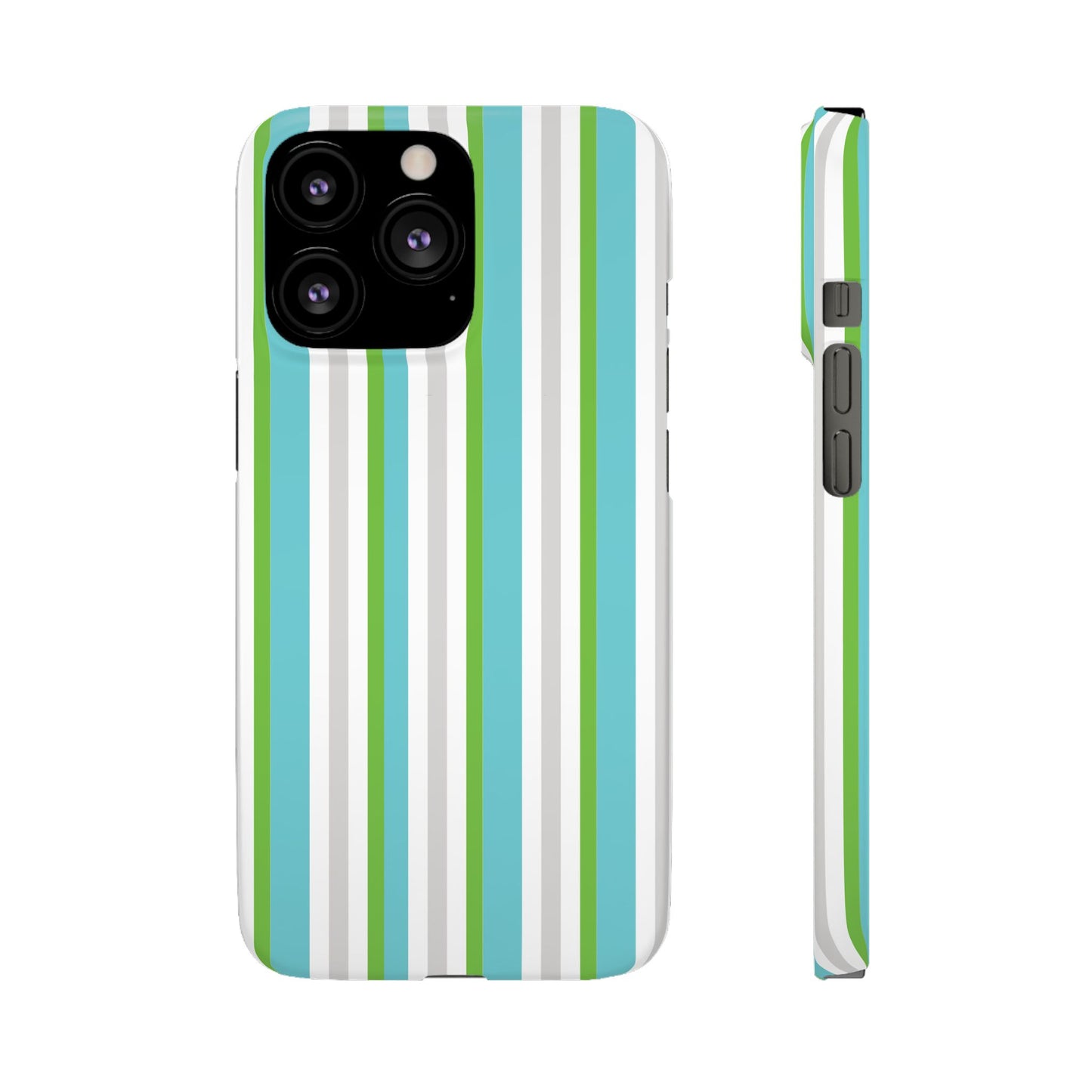 iPhone Snap Case - Modernes Abstraktes Design mit Grünen und Weißen Linien