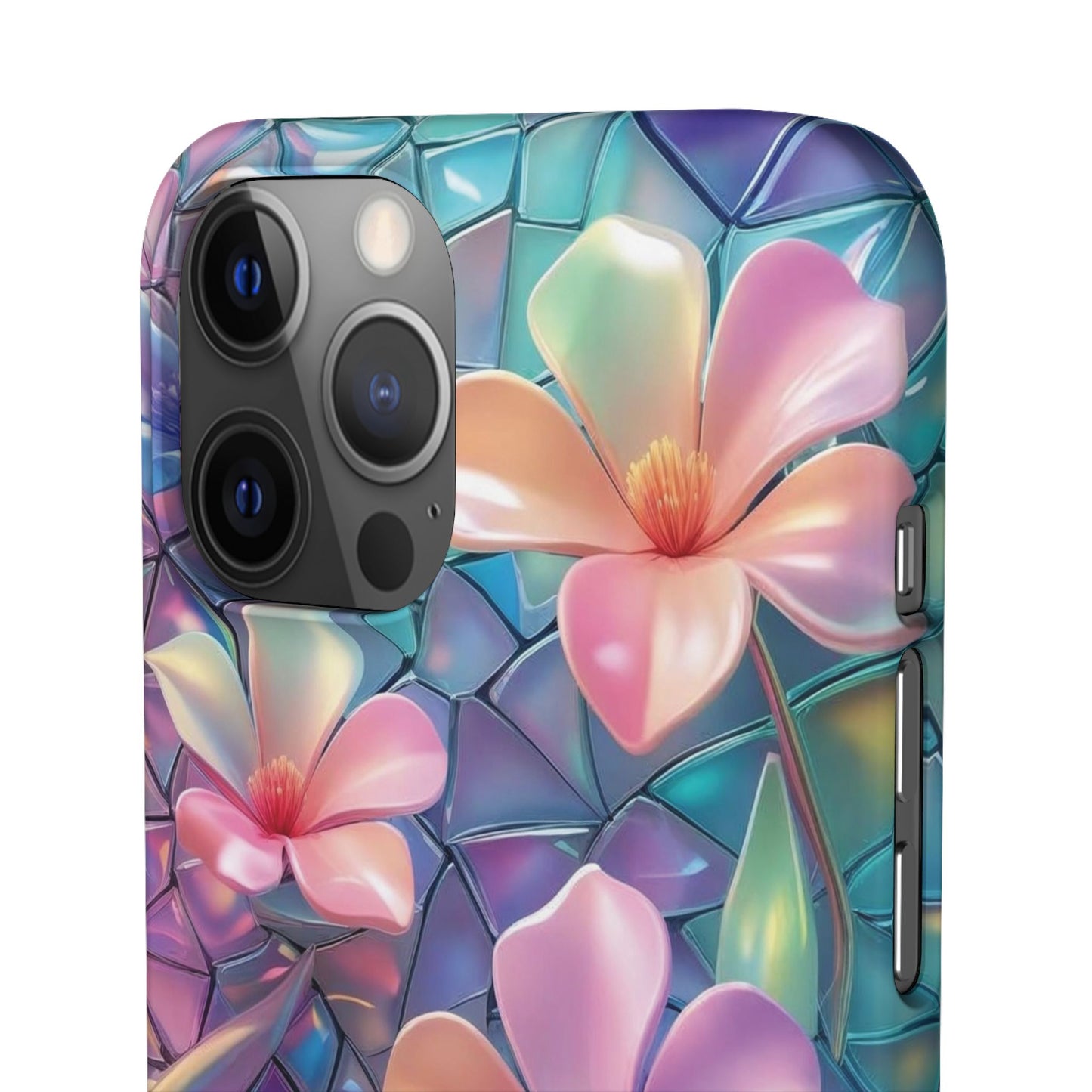 Snap Case Elegante Florale iPhone Handyhülle mit 3D-Effekt
