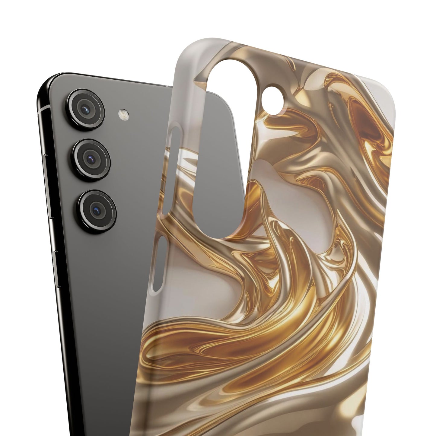 Snap Case Samsung Handyhülle – Gold Dynamic Liquid 3D Effekt