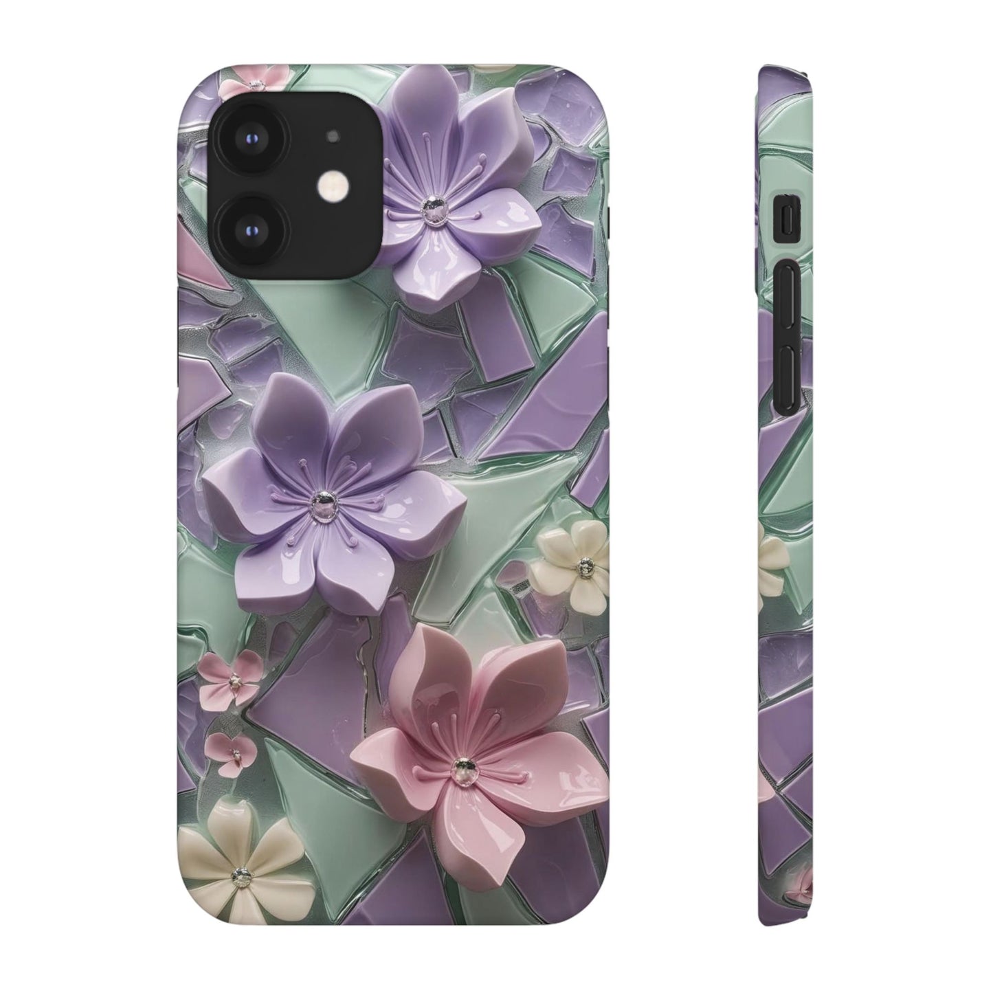 Snap Case Elegante Florale iPhone Handyhülle mit 3D-Effekt